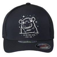 Moo Deng Love Era Minimalist Flexfit Unipanel Trucker Cap