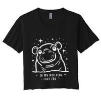 Moo Deng Love Era Minimalist Women's Crop Top Tee