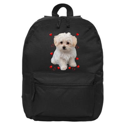 Maltese Dog Lover Dogs Puppies Owners Design 16 in Basic Backpack