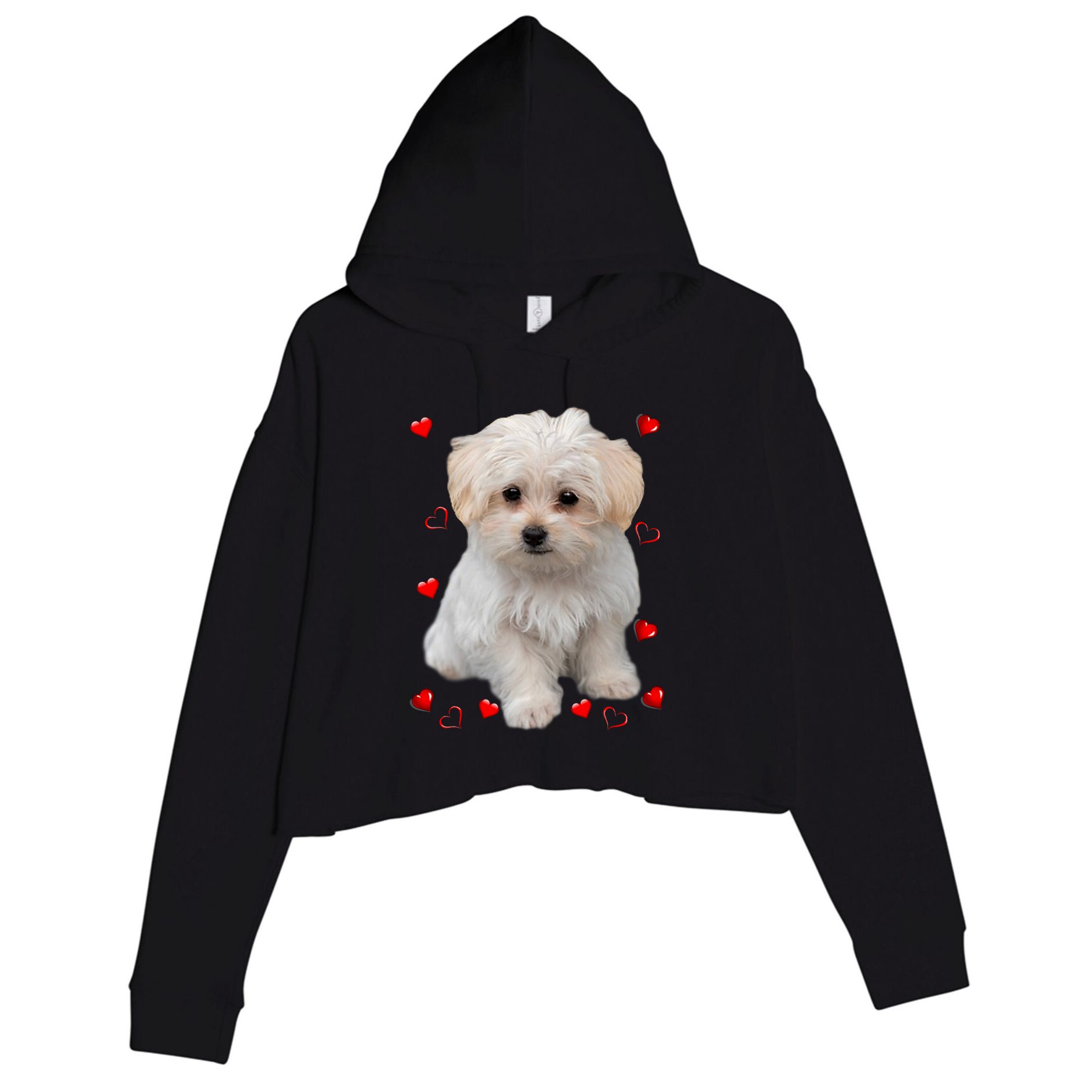 Maltese Dog Lover Dogs Puppies Owners Design Crop Fleece Hoodie