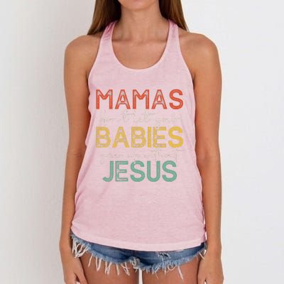 Mamas Dont Let Your Babies Grow Up Without Jesus Vintage Women's Knotted Racerback Tank