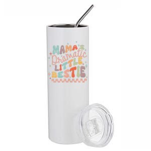 MamaS Dramatic Little Bestie Retro Groovy MamaS Girl Cute Stainless Steel Tumbler