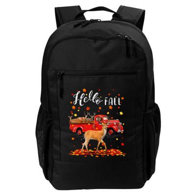 Maple Deer Leaf Fall Autumn Red Truck Gift Daily Commute Backpack