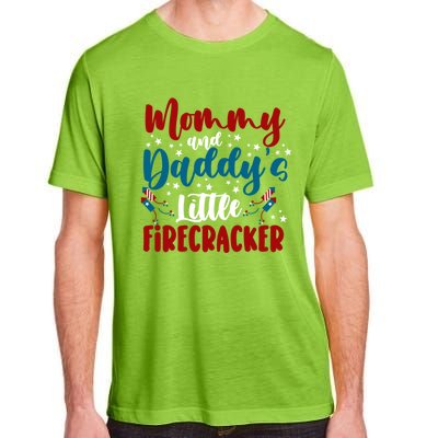 Mommy Daddy Little Firecracker 4th Of July Cute Gift Adult ChromaSoft Performance T-Shirt