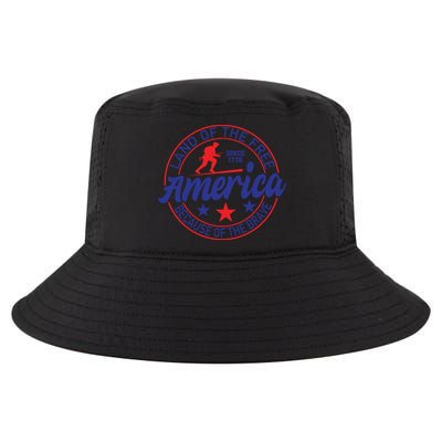 Memorial Day Land Of The Free America Because Of The Brave Since 1776 Gift Cool Comfort Performance Bucket Hat