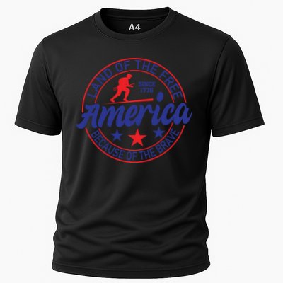 Memorial Day Land Of The Free America Because Of The Brave Since 1776 Gift Performance Shirt