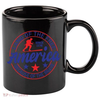Memorial Day Land Of The Free America Because Of The Brave Since 1776 Gift 11oz C Handle Ceramic Mug