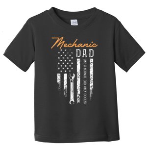 Mechanic Dad Like A Normal Dad Only Cooler USA Flag Toddler T-Shirt