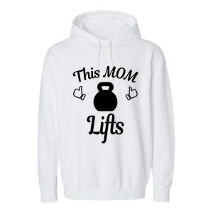 Mother's Day Lifting Workout Kettlebell This Mom Lifts Gift Garment-Dyed Fleece Hoodie