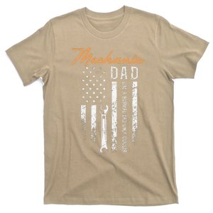 Mechanic Dad Like A Normal Dad Only Cooler USA Flag T-Shirt