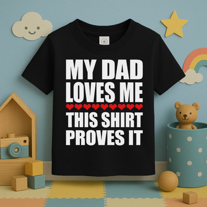 My Dad Loves Me This Proves It Funny Parent Saying Toddler T-Shirt