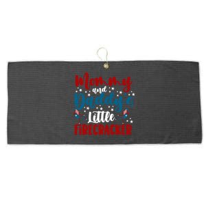 Mommy Daddy Little Firecracker 4th Of July Gift Large Microfiber Waffle Golf Towel