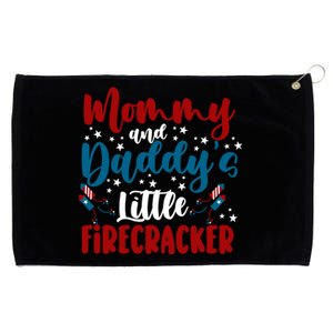 Mommy Daddy Little Firecracker 4th Of July Gift Grommeted Golf Towel