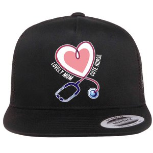 Lovely Mom Cute Nurse Heart Stethoscope Mother's Day  Gift Flat Bill Trucker Hat