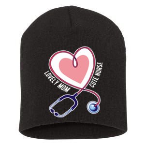 Lovely Mom Cute Nurse Heart Stethoscope Mother's Day  Gift Short Acrylic Beanie