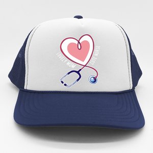 Lovely Mom Cute Nurse Heart Stethoscope Mother's Day  Gift Trucker Hat