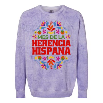 Mes De La Herencia Hispana Hispanic Heritage Month Colorblast Crewneck Sweatshirt