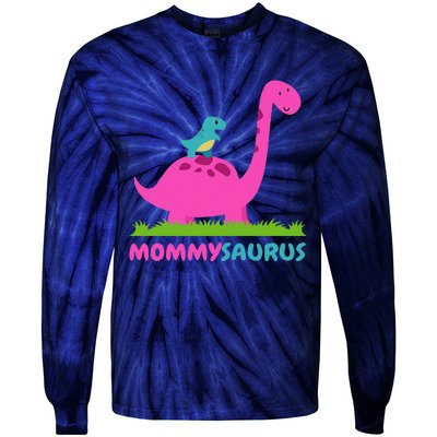 Mommysaurus Dinosaur Mommy Mama Saurus Mother's Day Tie-Dye Long Sleeve Shirt