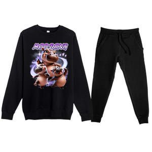 Moo Deng Premium Crewneck Sweatsuit Set