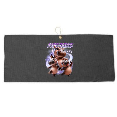 Moo Deng Large Microfiber Waffle Golf Towel