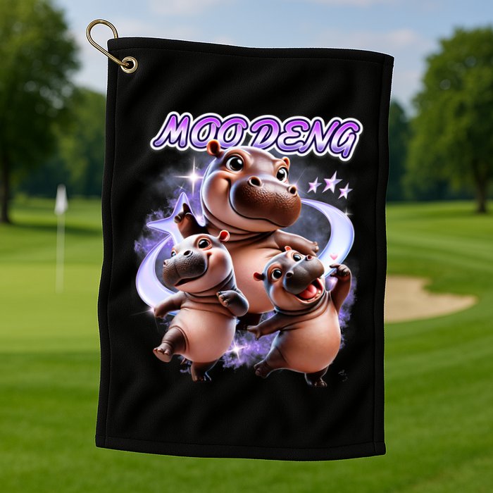 Moo Deng Golf Towel