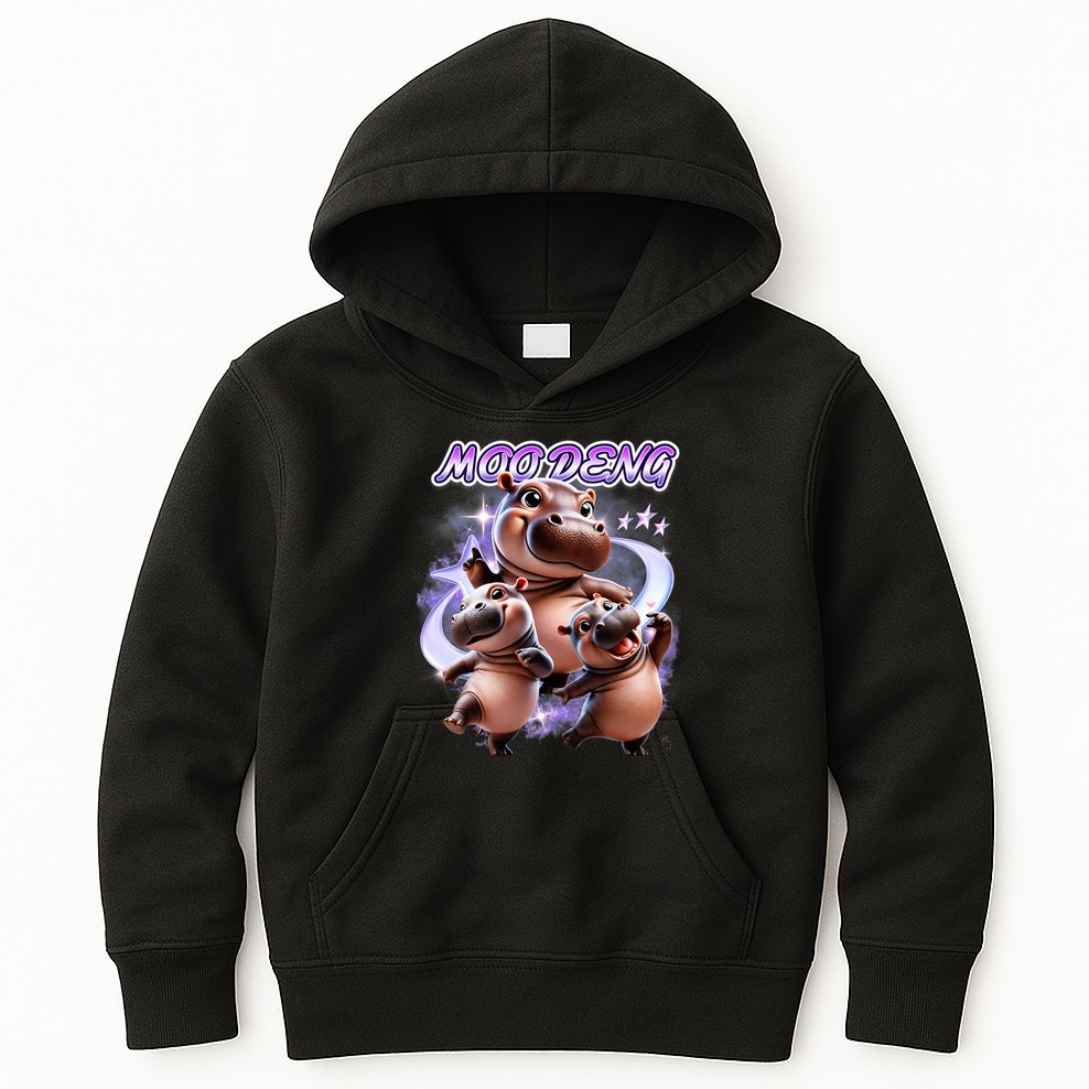 Moo Deng Kids Hoodie