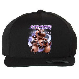 Moo Deng Wool Snapback Cap