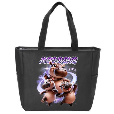 Moo Deng Zip Tote Bag