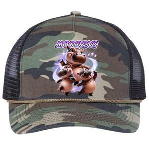 Moo Deng Retro Rope Trucker Hat Cap