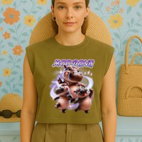 Moo Deng Garment-Dyed Women's Muscle Tee