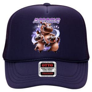 Moo Deng High Crown Mesh Back Trucker Hat