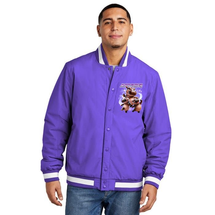 Moo Deng Insulated Varsity Jacket