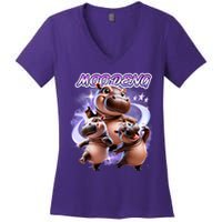 Moo Deng Women's V-Neck T-Shirt