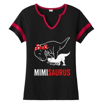 Mimisaurus Dinosaur Mimi Saurus Mother's Day Ladies Halftime Notch Neck Tee