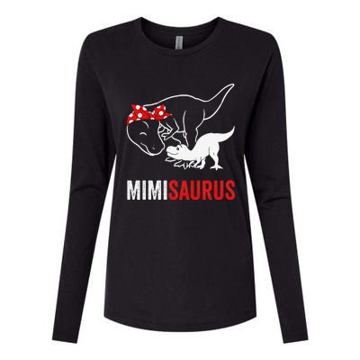 Mimisaurus Dinosaur Mimi Saurus Mother's Day Womens Cotton Relaxed Long Sleeve T-Shirt