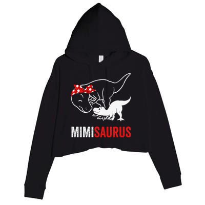 Mimisaurus Dinosaur Mimi Saurus Mother's Day Crop Fleece Hoodie