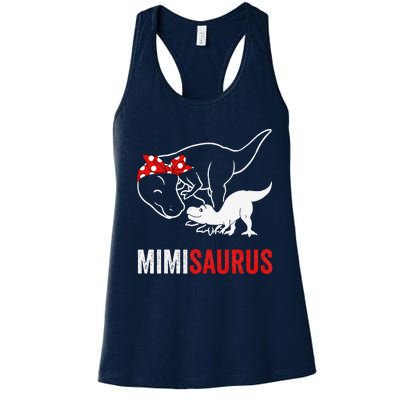 Mimisaurus Dinosaur Mimi Saurus Mother's Day Women's Racerback Tank