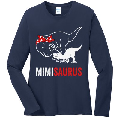 Mimisaurus Dinosaur Mimi Saurus Mother's Day Ladies Long Sleeve Shirt