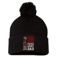 My Daughter My Soldier Hero Proud Army Dad Military Father Pom Pom 12in Knit Beanie