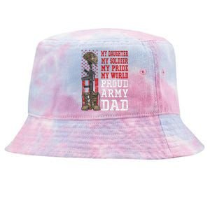 My Daughter My Soldier Hero Proud Army Dad Military Father Tie-Dyed Bucket Hat