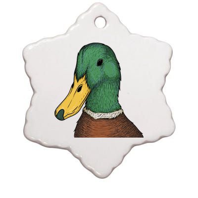 Mallard Duck Ceramic Star Ornament