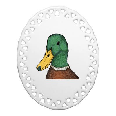 Mallard Duck Ceramic Oval Ornament