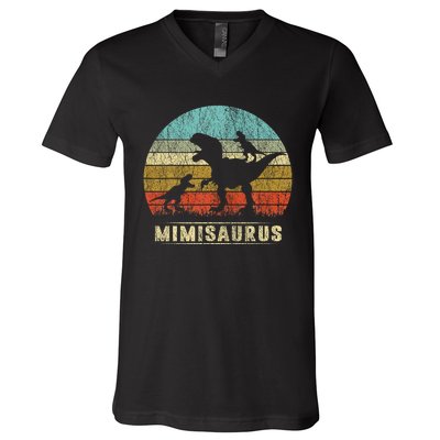 Mimi Dinosaur Mimisaurus 2 Two Matching Family V-Neck T-Shirt