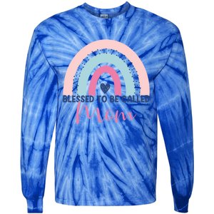 Mothers Day Mom Grandma Blessed To Be Called Mom Rainbow Gift Tie-Dye Long Sleeve Shirt