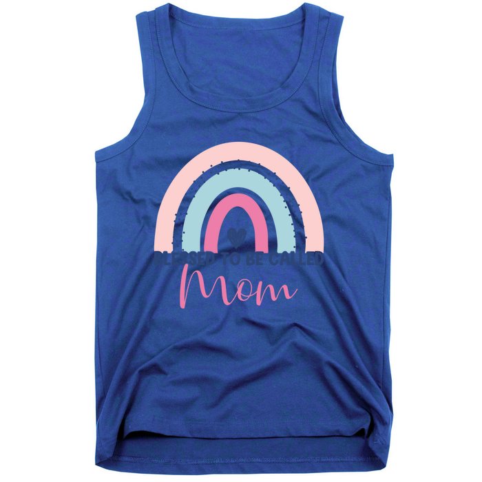 Mothers Day Mom Grandma Blessed To Be Called Mom Rainbow Gift Tank Top