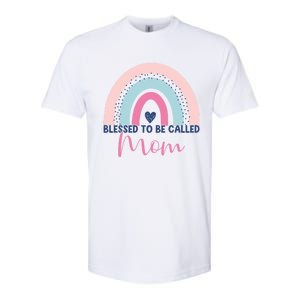 Mothers Day Mom Grandma Blessed To Be Called Mom Rainbow Gift Softstyle CVC T-Shirt