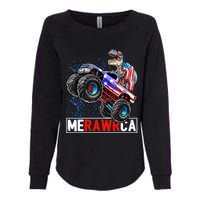 Merica Dinosaur Monster Truck 4th of July American Flag Boy Womens California Wash Sweatshirt