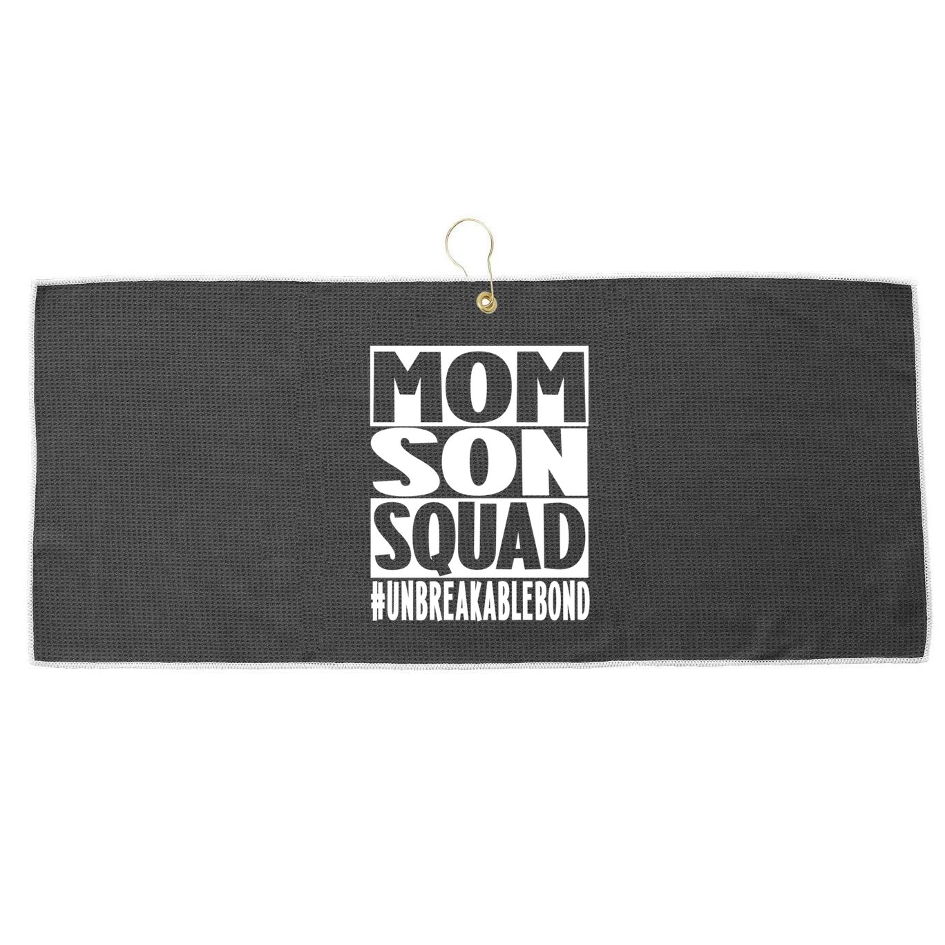 Mothers Day Mom Son Squad Unbreakable Bond Gift Large Microfiber Waffle Golf Towel