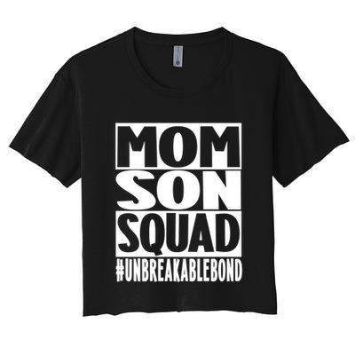Mothers Day Mom Son Squad Unbreakable Bond Gift Crop Top