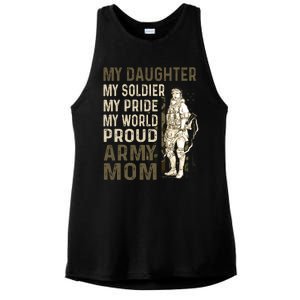 My Daughter My Soldier My Pride My World Army Mother Mom Ladies PosiCharge Tri-Blend Wicking Tank